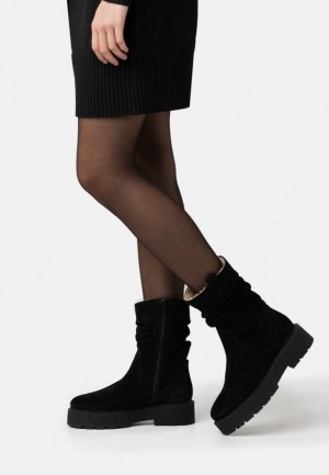 Cizme Dama Anna Field Piele Platforma Boots Negrii | 29176-ZEFQ