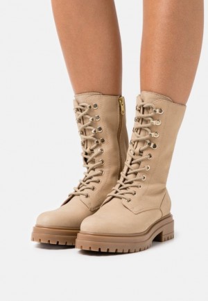 Cizme Dama Anna Field Piele Platforma Boots Bej | 05183-BUAE