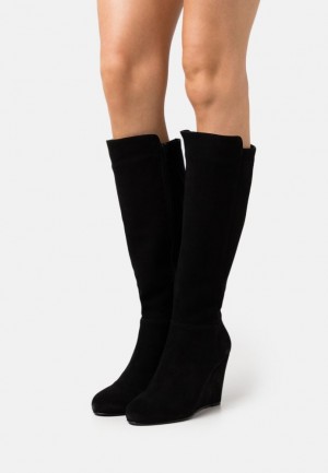 Cizme Dama Anna Field Piele Wedge Boots Negrii | 36852-THGX