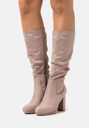 Cizme Dama Anna Field Platforma Boots Gri Maro | 40798-KMLX
