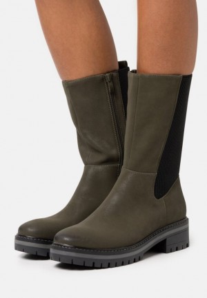 Cizme Dama Anna Field Platforma Boots Verzi Inchis | 57139-VYWQ