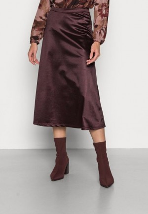 Fusta Dama Anna Field A Line Skirt Maro Inchis | 36892-NCHF