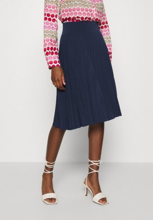 Fusta Dama Anna Field Plisse A Line Mini Skirt A Line Skirt Albastri Inchis | 23041-ZWGT