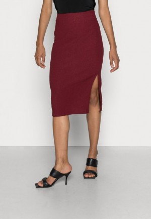 Fusta Dama Anna Field Structured Fabric Midi High Waisted Pencil Visinii | 79564-GYID