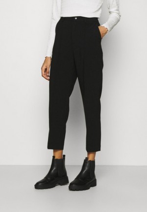 Pantaloni Dama Anna Field Basic Bussiness Pants With Pintucks Trousers Negrii | 53461-RTHB