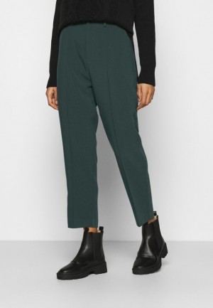 Pantaloni Dama Anna Field Basic Bussiness Pants With Pintucks Trousers Verzi Inchis | 43875-DPVI