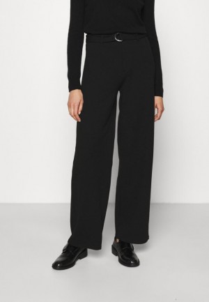 Pantaloni Dama Anna Field Belted Flared Leg Pants Trousers Negrii | 14709-MPLJ