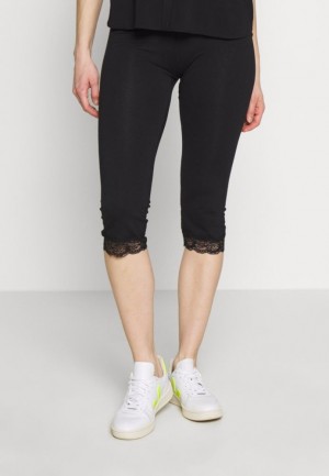 Pantaloni Dama Anna Field Capri Leggings With Dantela Leggings Trousers Negrii | 13729-BPUK