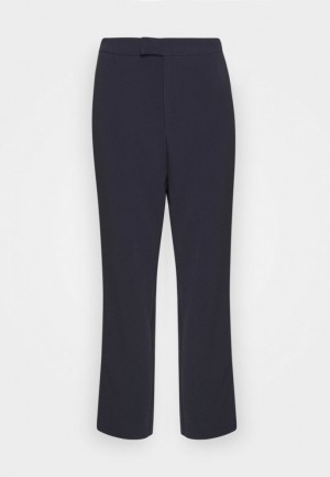 Pantaloni Dama Anna Field High Talie Trousers Trousers Albastri Inchis | 98630-WKYV