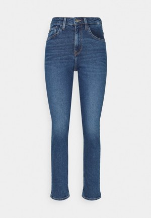 Pantaloni Dama Anna Field Jeans Slab Fit Albastri | 54819-SHPG