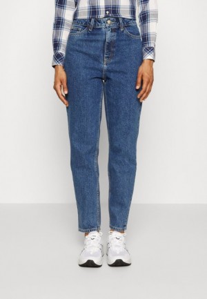 Pantaloni Dama Anna Field Jeans Slab Fit Albastri | 28196-PFOW