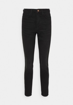 Pantaloni Dama Anna Field Jeans Slab Fit Negrii Albastri | 75183-BDRH