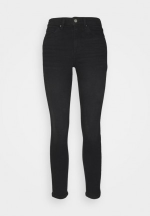 Pantaloni Dama Anna Field Jeans Slab Fit Negrii Albastri | 73298-GMTW