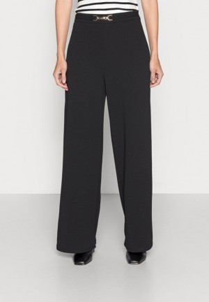 Pantaloni Dama Anna Field Largi Leg Pants With Detail Trousers Negrii | 19708-ZQPB