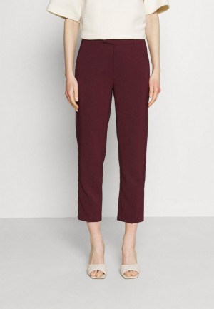 Pantaloni Dama Anna Field Slim Fit Business Trousers Trousers Rosii Inchis | 83957-GJNS