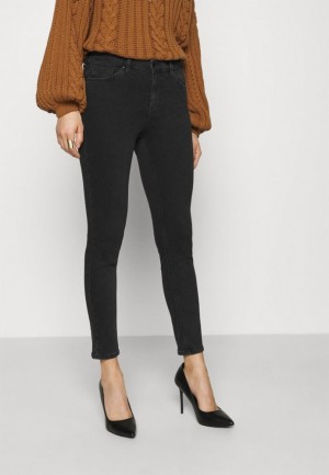 Pantaloni Dama Anna Field Slim Fit Jeans Negrii | 46571-SVGP