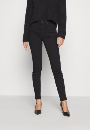 Pantaloni Dama Anna Field Slim Fit Jeans Negrii Albastri | 23597-XAOC
