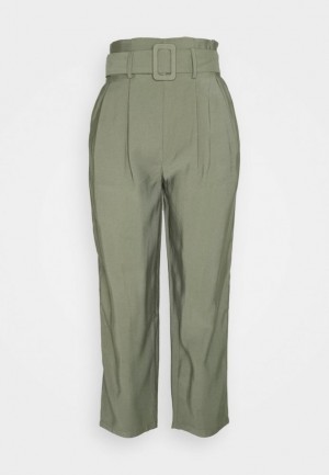 Pantaloni Dama Anna Field Smart Pant With Belt Trousers Kaki | 91604-QVAR