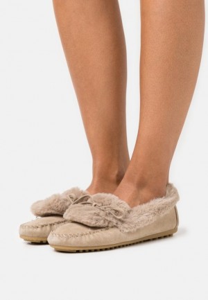 Pantofi Joase Dama Anna Field Confort Piele Slippers Bej | 24351-ORIY
