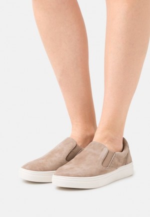 Pantofi Joase Dama Anna Field Confort Piele Slip Ons Gri Maro | 05143-FRJU