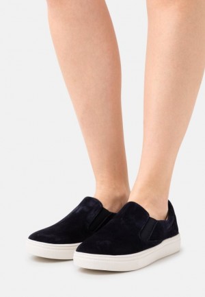 Pantofi Joase Dama Anna Field Confort Piele Slip Ons Albastri Inchis | 65492-IZXO