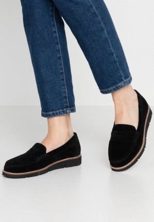 Pantofi Joase Dama Anna Field Confort Piele Slip Ons Negrii | 58712-EZVC