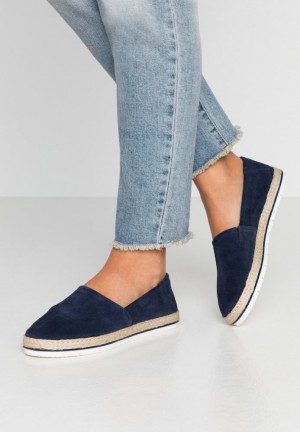 Pantofi Joase Dama Anna Field Piele Espadrilles Albastri Inchis | 92740-UQVM