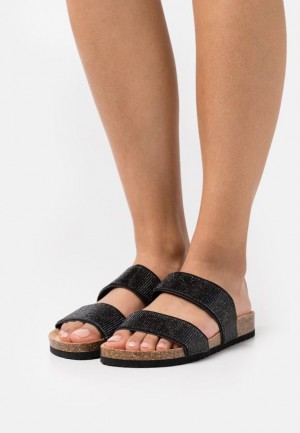 Papuci Dama Anna Field Confort Slippers Negrii | 15204-TDMX