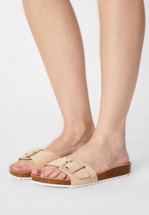Papuci Dama Anna Field Mules Bej | 75690-HREL