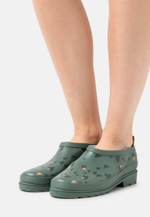 Papuci Dama Anna Field Mules Verzi | 40861-XEPI