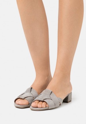Papuci Dama Anna Field Piele Mules Albastri Deschis | 37901-FUGV
