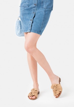 Papuci Dama Anna Field Piele Mules Bej | 96743-GQHP