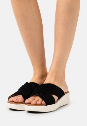 Papuci Dama Anna Field Piele Toc Mules Negrii | 69243-MJCH