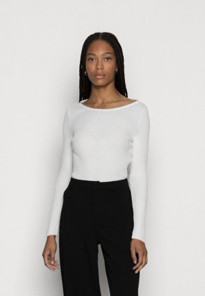 Pulover Dama Anna Field Boatneck Jumper Jumper Albi | 52046-OTAI