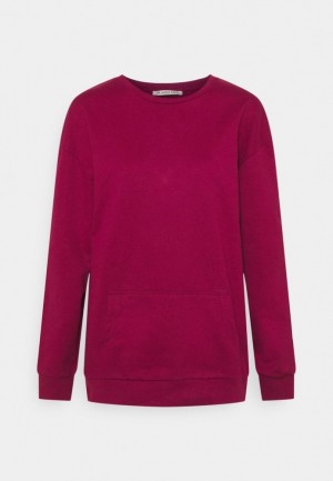 Pulover Dama Anna Field Crew Neck With Pocket Sweatshirt Rosii | 65982-JOSR