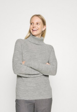 Pulover Dama Anna Field Lână Blend Turtleneck Jumper Gri Deschis | 32946-ETHD