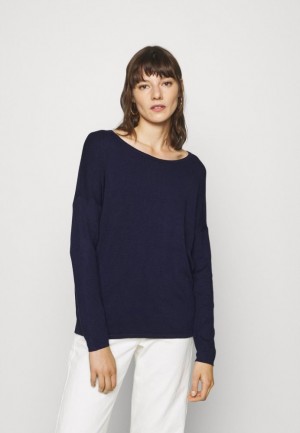 Pulover Dama Anna Field Relaxed Barca Neck Jumper Albastri Inchis | 46853-DNHP