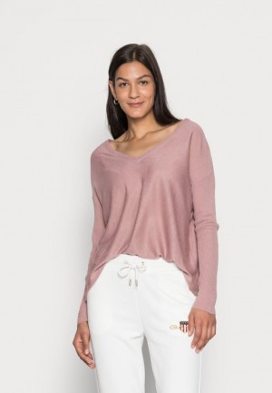 Pulover Dama Anna Field Relaxed V Neck Jumper Violet | 97138-MRLE
