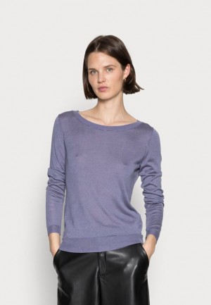 Pulover Dama Anna Field Silk Blend Jumper Jumper Albastri Gri | 48197-FAYX