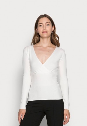 Pulover Dama Anna Field Wrap Slim Fit Jumper Jumper Albi | 41892-QMWZ