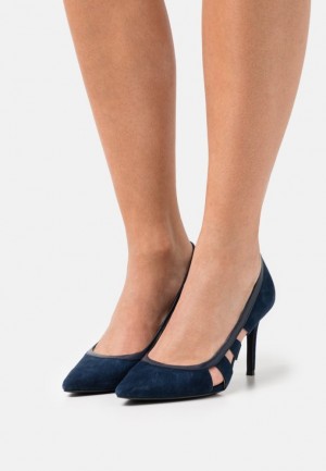 Pumps Dama Anna Field Piele Clasici Heels Albastri Inchis | 50184-TAPV