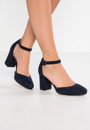 Pumps Dama Anna Field Piele Clasici Heels Albastri Inchis | 42065-PQMN