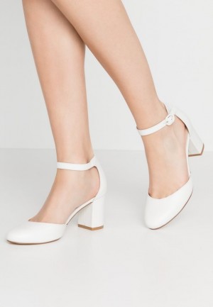 Pumps Dama Anna Field Piele Clasici Heels Albi | 25608-VIXY