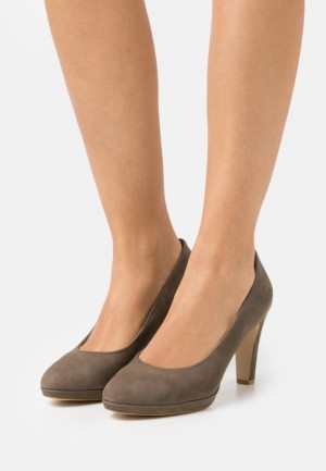 Pumps Dama Anna Field Piele Confort High Heels Gri Maro | 30491-ATNU