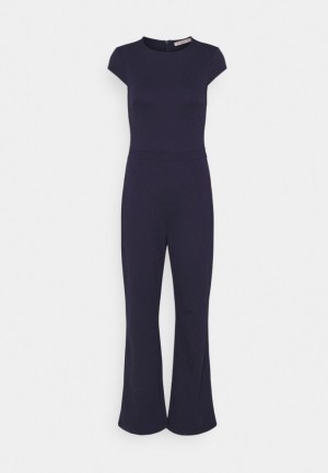 Salopeta Dama Anna Field Cap Sleeves Punto Largi Leg Jumpsuit Albastri Inchis | 80416-AGTE