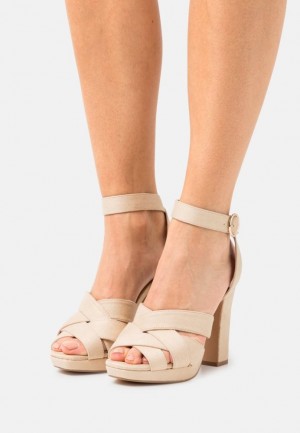 Sandale Dama Anna Field High Toc Sandals Bej | 03756-ECPD