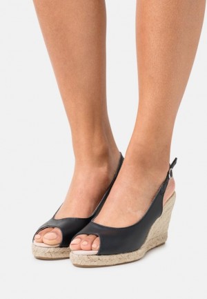 Sandale Dama Anna Field Piele Espadrilles Albastri Inchis | 78439-JWPK