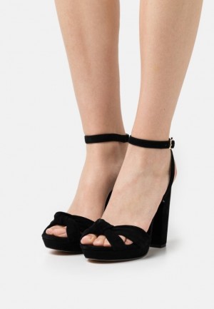 Sandale Dama Anna Field Piele High Toc Sandals Negrii | 21486-EMZW