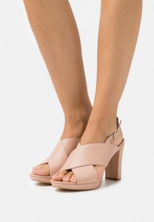 Sandale Dama Anna Field Piele High Toc Sandals Roz Deschis | 10358-INJX