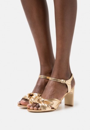Sandale Dama Anna Field Piele Sandals Aurii | 79536-NFPU